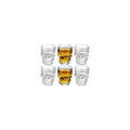 Set of 6 Skull Shot Glasses – 1.75 oz Glass Novelty Drinkware for Halloween Parties, Cocktail Bars & Home Decor